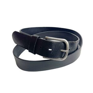 Eddie Bauer Size 42 Black Full Grain Leather Belt Men's Classic Modern